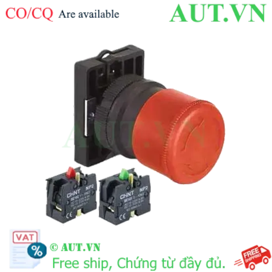 Ảnh của Nút nhấn đầu nấm, xoay để nhả, không đèn CHINT NP2-ES445 