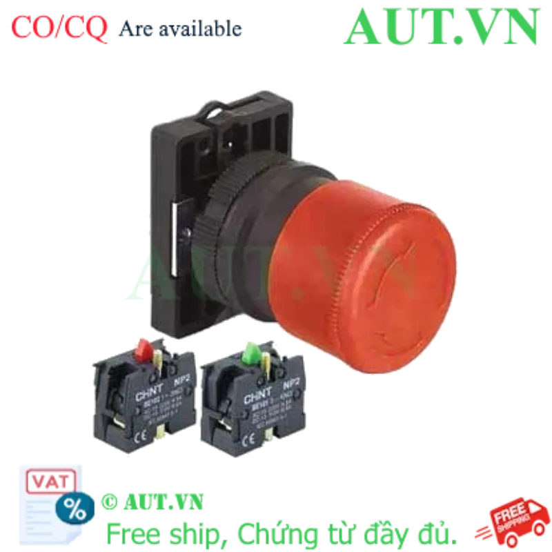 Ảnh của Nút nhấn đầu nấm, xoay để nhả, không đèn CHINT NP2-ES445 