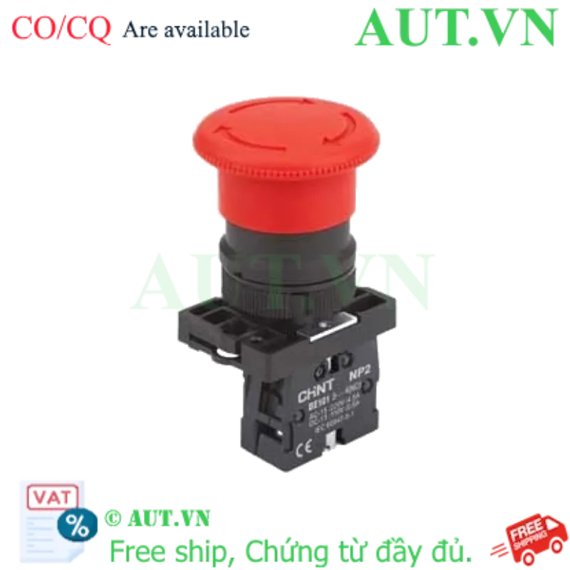 Ảnh của Nút nhấn đầu nấm, xoay để nhả, không đèn CHINT NP2-ES541 