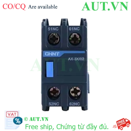 Ảnh của Tiếp điểm phụ CHINT AX-3X/02 (2NC) - Lắp Trên Cho Công Tắc Tơ NXC, Chính Hãng, Độ Bền Cao