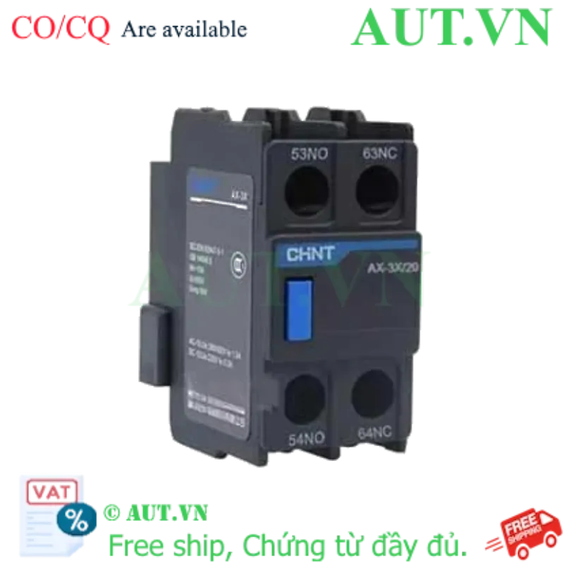 Ảnh của Tiếp điểm phụ CHINT AX-3X/20 (2NO) | Lắp trên Contactor NXC | AUT VN