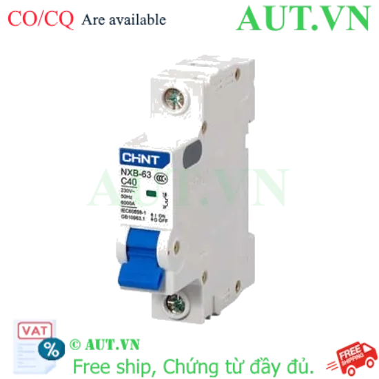 Ảnh của Áp tô mát cài cỡ nhỏ CHINT NXB-63 1P C40 6kA 