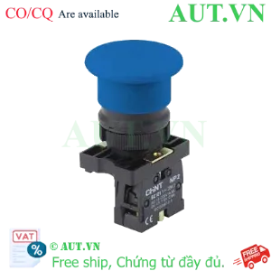 Ảnh của Nút Nhấn Nhả Đầu Nấm CHINT NP2-EC65 - D22, 1NO+1NC, Xanh Dương