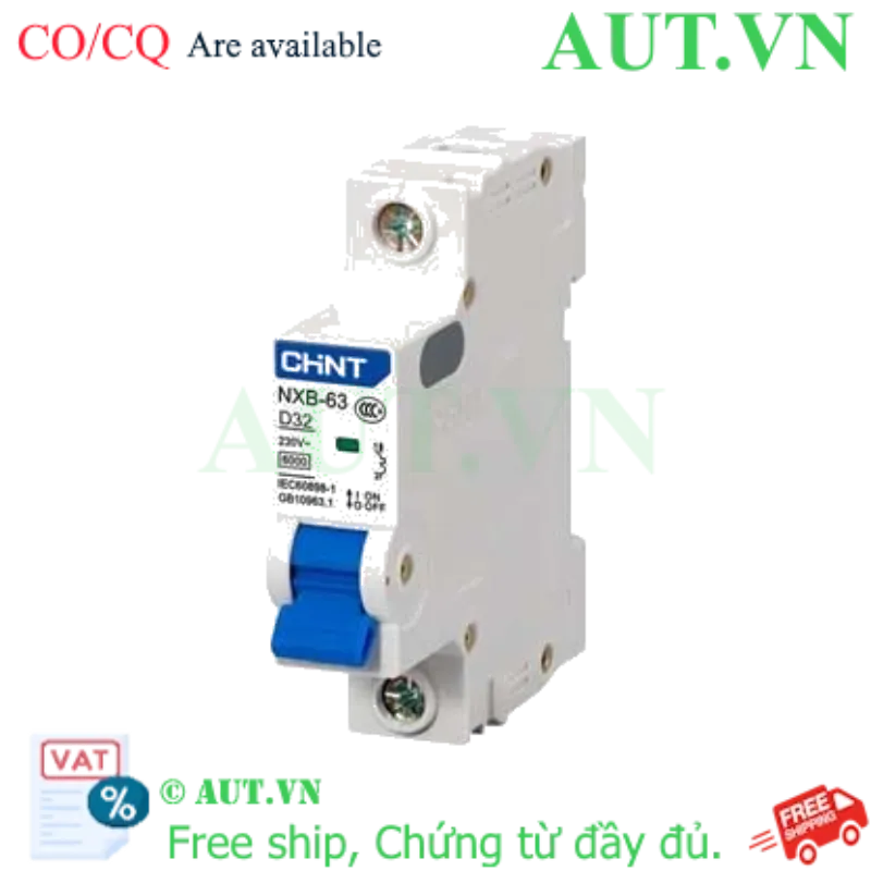 Ảnh của Áp tô mát cài cỡ nhỏ CHINT NXB-63 1P D32 6kA 