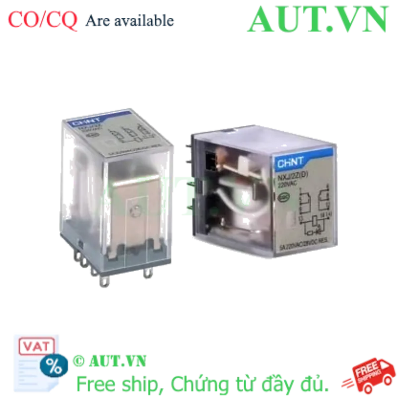 Ảnh của Rờ le trung gian NXJ-AC220V-2Z1(D) Chint 8 chân dẹt 5A
