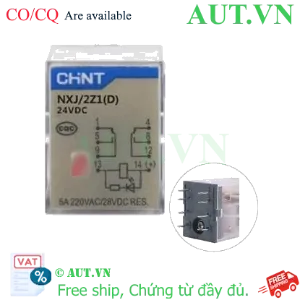 Ảnh của Rơ le 24vdc Chint 8 chân dẹt 5A | NXJ-DC24V-2Z1(D)