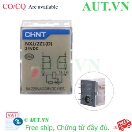Ảnh của Rơ le 24vdc Chint 8 chân dẹt 5A | NXJ-DC24V-2Z1(D)