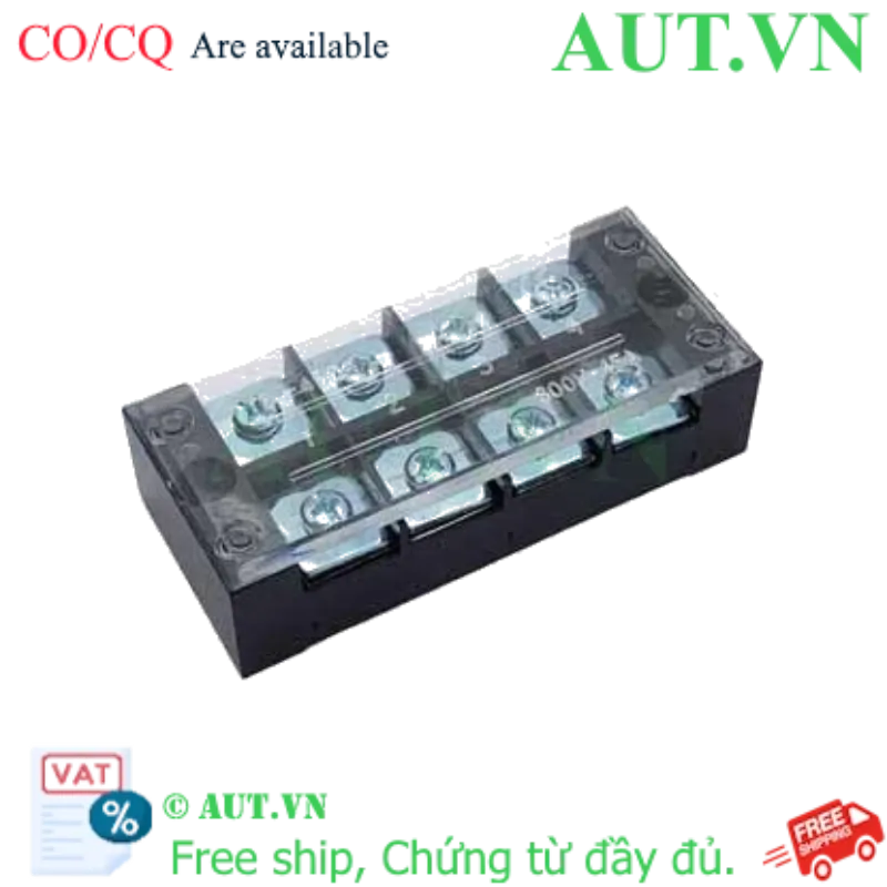 Ảnh của Cầu Đấu Khối Chint TB-4504 | 45A - 4P - 600V | Chống Cháy, Kết Nối M5 Chắc Chắn - AUT VN