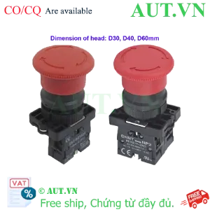 Ảnh của Nút nhấn đầu nấm, xoay để nhả, không đèn CHINT NP2-ES642 