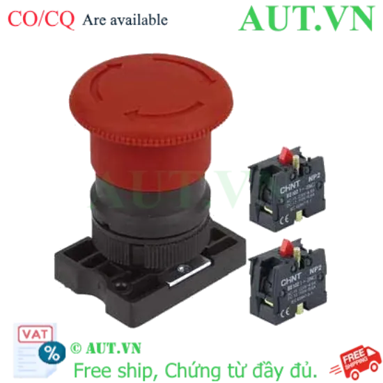 Ảnh của Nút nhấn đầu nấm, xoay để nhả, không đèn CHINT NP2-ES544 