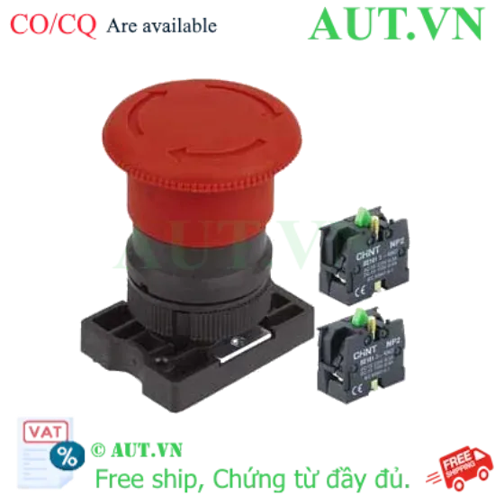 Ảnh của Nút nhấn đầu nấm, xoay để nhả, không đèn CHINT NP2-ES543 