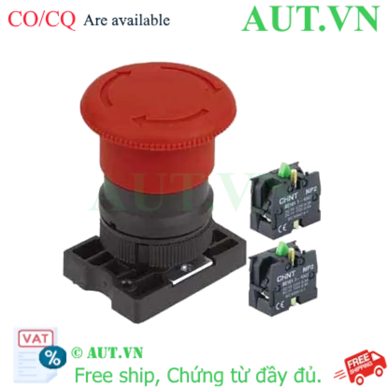 Ảnh của Nút nhấn đầu nấm, xoay để nhả, không đèn CHINT NP2-ES543 