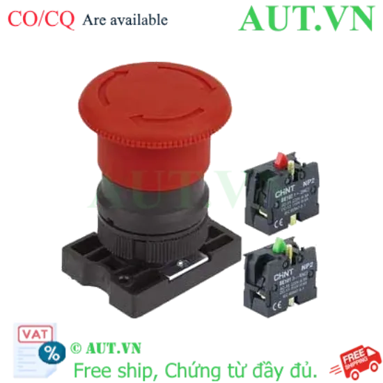Ảnh của Nút nhấn đầu nấm, xoay để nhả, không đèn CHINT NP2-ES545 