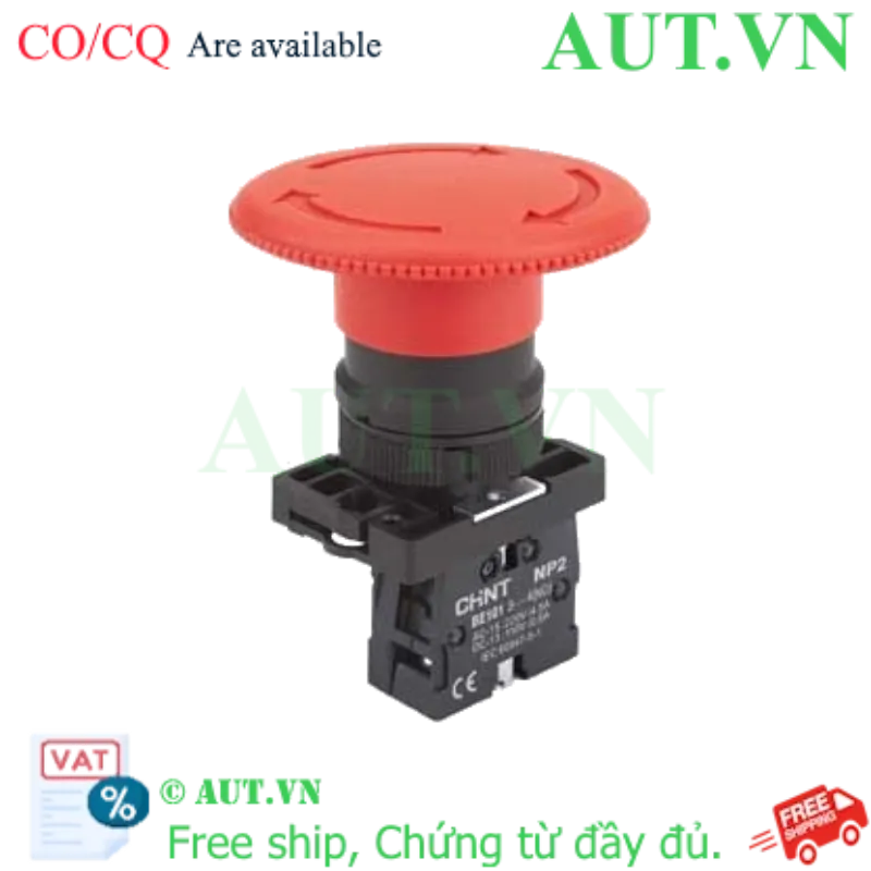 Ảnh của Nút nhấn đầu nấm, xoay để nhả, không đèn CHINT NP2-ES641 