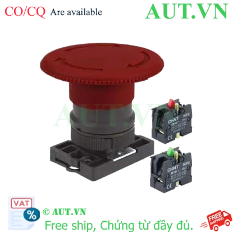 Ảnh của Nút nhấn đầu nấm, xoay để nhả, không đèn CHINT NP2-ES645 