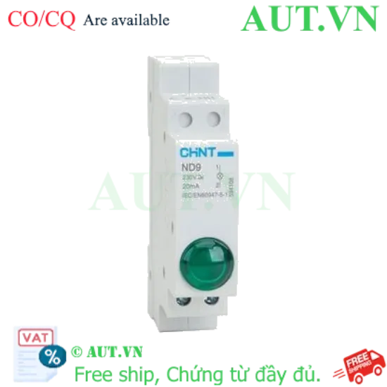 Ảnh của Đèn Báo Tín Hiệu CHINT ND9-1/G 230V Xanh Lá | Gắn Thanh Ray DIN, Module 18mm, Chuẩn IEC