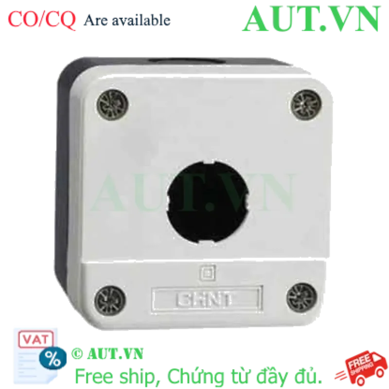 Ảnh của Hộp Nút Nhấn Phi 22 CHINT NP2-B01 - Nhựa ABS Cao Cấp, 1 Lỗ, Chống Bụi