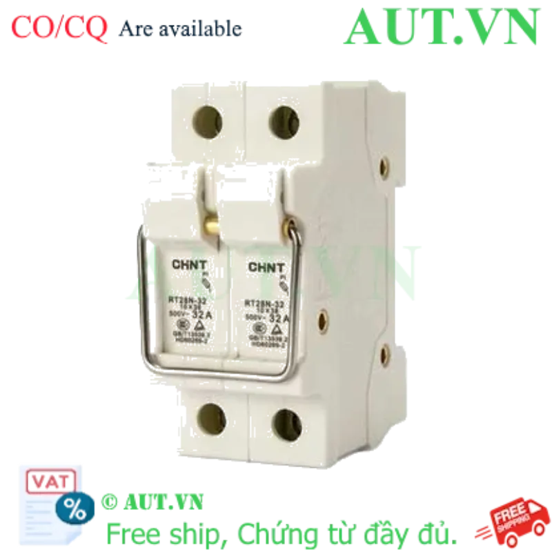 Ảnh của Đế Cầu Chì CHINT RT28N-32 2P | 32A, 500VAC, Chuẩn 10x38mm, Lắp Ray DIN