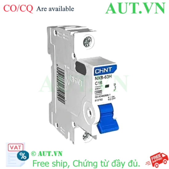 Ảnh của Áp tô mát cài loại nhỏ CHINT NXB-63H 1P C16 10kA 