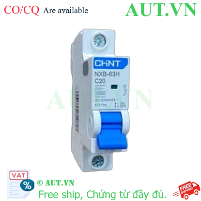 Ảnh của Áp tô mát cài loại nhỏ CHINT NXB-63H 1P C20 10kA 