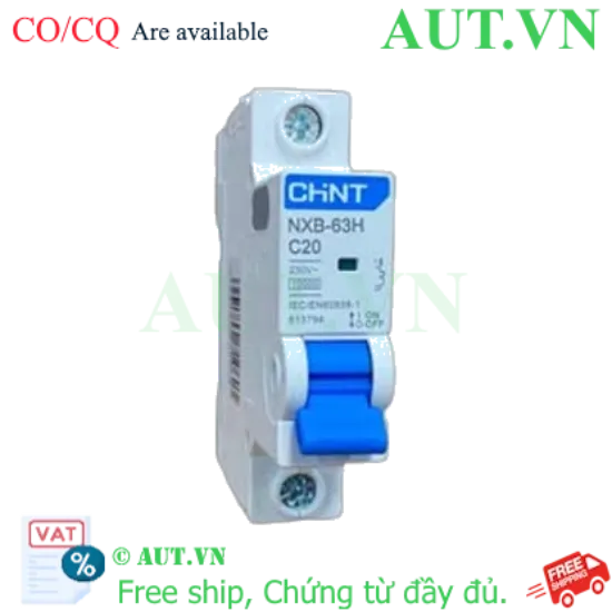 Ảnh của Áp tô mát cài loại nhỏ CHINT NXB-63H 1P C20 10kA 