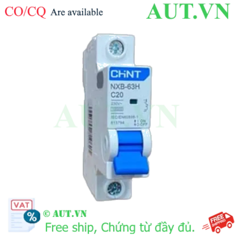 Ảnh của Áp tô mát cài loại nhỏ CHINT NXB-63H 1P C20 10kA 