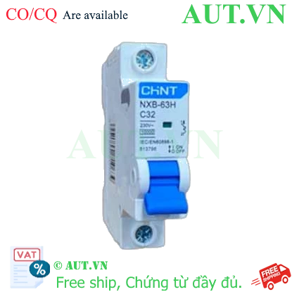 Ảnh của Áp tô mát cài loại nhỏ CHINT NXB-63H 1P C32 10kA 
