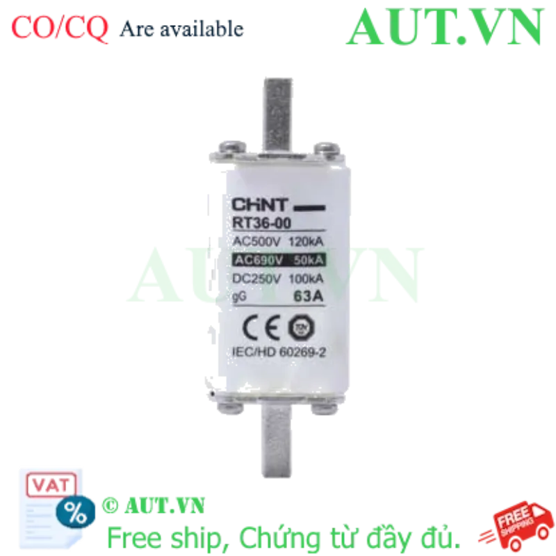 Ảnh của Cầu chì ống CHINT RT36-00 63A gG 