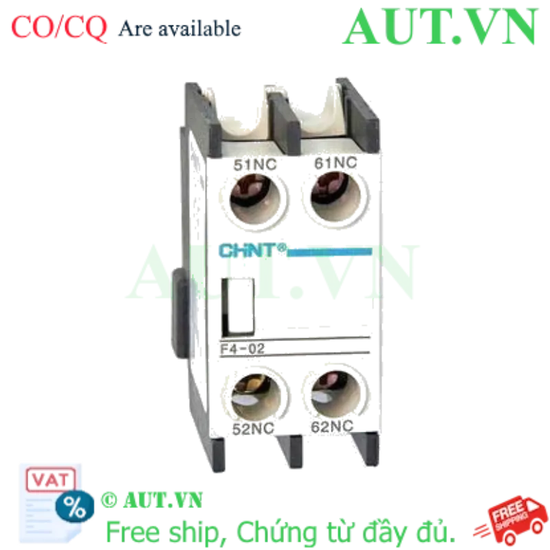 Ảnh của Tiếp điểm phụ CHINT F4-02 (2NC) - Lắp mặt trước cho Contactor NC2, Độ bền cao | AUT VN