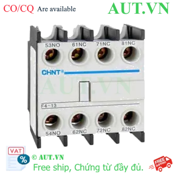 Ảnh của Tiếp điểm phụ CHINT F4-13 cho NC2 (1NO+3NC) - Gắn Mặt Trước, Chính Hãng, Độ Bền Công Nghiệp