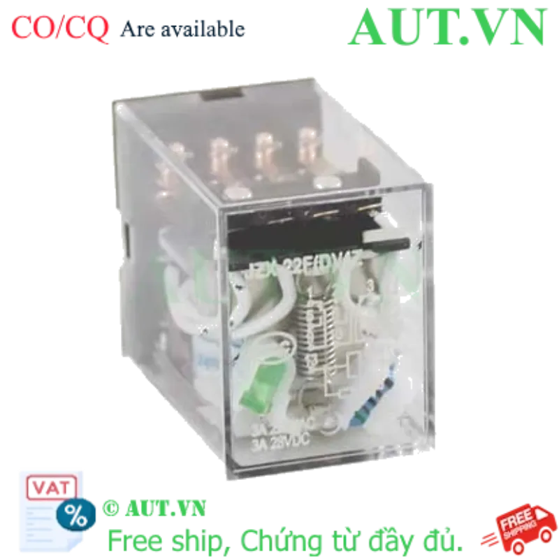 Ảnh của Rơ le trung gian CHINT JZX-22F(D)/4Z PLU DC24V | 4PDT, 14 chân, 24VDC (Có LED)