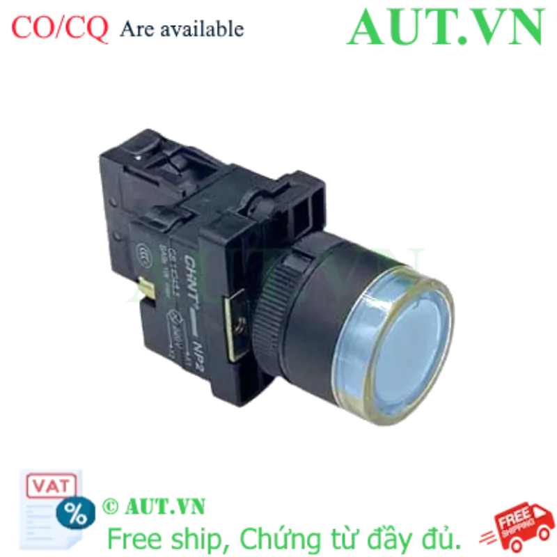 Ảnh của Nút Nhấn Có Đèn CHINT NP2-EW3665 | Nhấn Nhả, LED Xanh 230V, 1NO+1NC