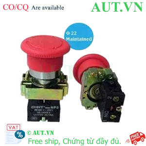 Ảnh của NP2-BS542 - Nút nhấn Chint màu đỏ, D22, 1NC, đầu nấm