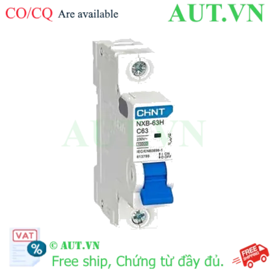 Ảnh của Áp tô mát cài loại nhỏ CHINT NXB-63H 1P C63 10kA 
