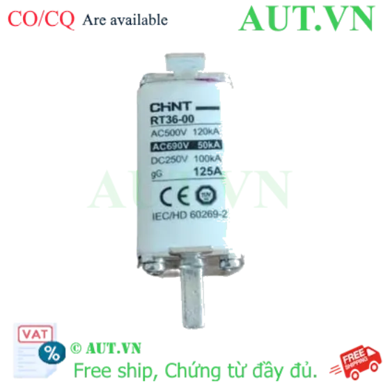 Ảnh của Cầu chì ống sứ RT36-00 125A gG Chint 125A, 500VAC, 120kA
