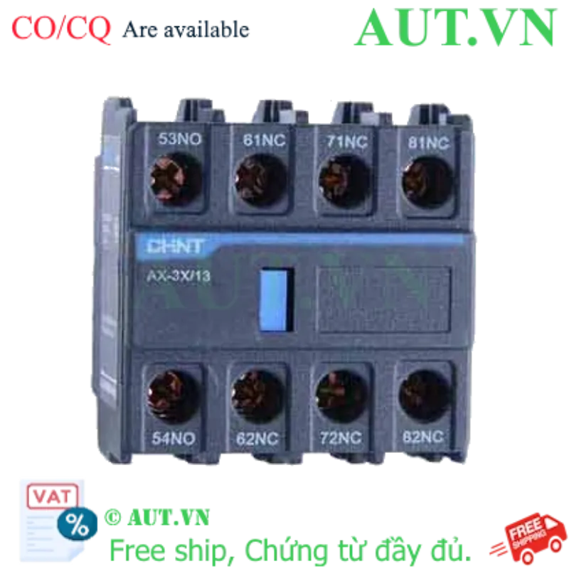 Ảnh của Tiếp điểm phụ CHINT AX-3X/13 (1NO+3NC) | Lắp trên Contactor NXC | Chính hãng AUT VN