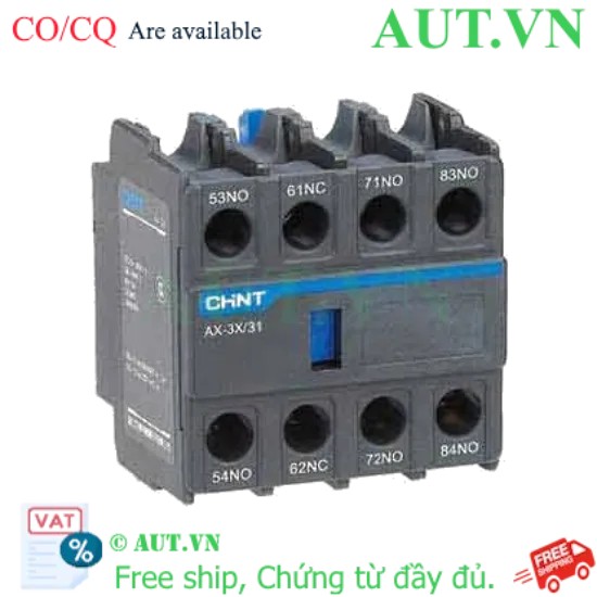 Ảnh của Tiếp điểm phụ CHINT AX-3X/31 (3NO+1NC) - Lắp Trên, Tương Thích NXC Series, Chính Hãng