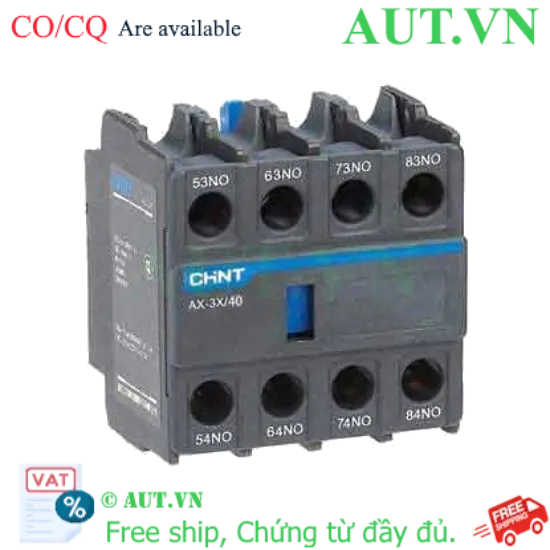 Ảnh của Tiếp điểm phụ CHINT AX-3X/40 cho Contactor NXC | 4NO - Lắp Trên - Chính Hãng