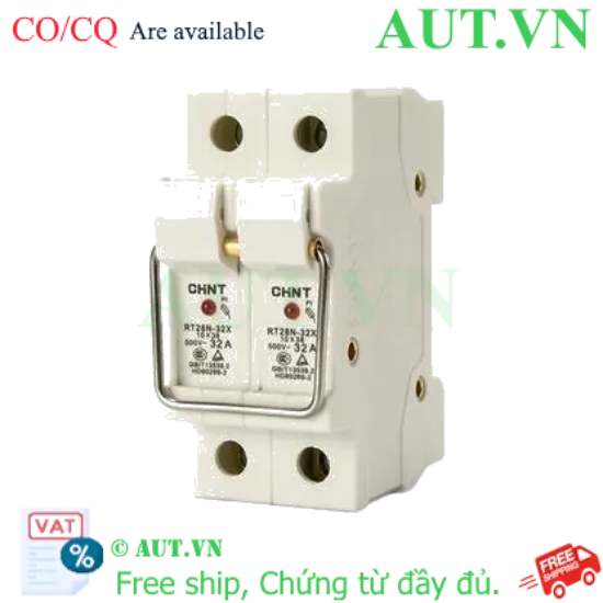 Ảnh của Đế Cầu Chì Hình Trụ CHINT RT28N-32X 2P (32A, 500VAC) - Có Đèn LED Báo Trạng Thái