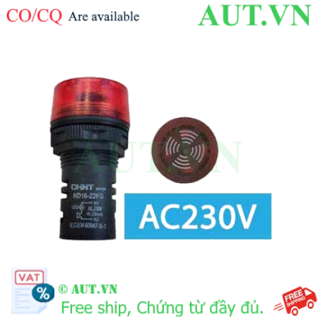 Ảnh của Đèn Báo Còi Hú CHINT ND16-22FS 230V AC - Cảnh Báo Kép LED & Âm Thanh, Chuẩn IP65, Lỗ Khoét 30.5mm