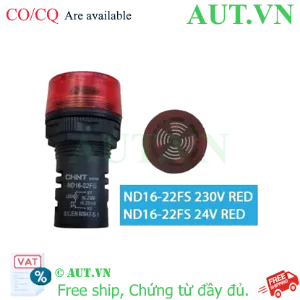 Ảnh của Còi Báo Chint ND16-22FS 24V AC/DC Đỏ - Cảnh Báo Kép LED & Âm Thanh, Chuẩn IP65