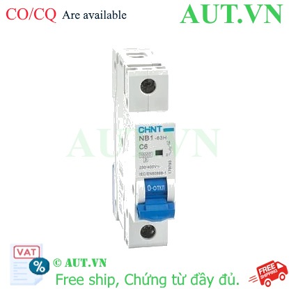 Ảnh của Áp tô mát | NB1-63H 1P C6 10kA DB chint chính hãng 100%