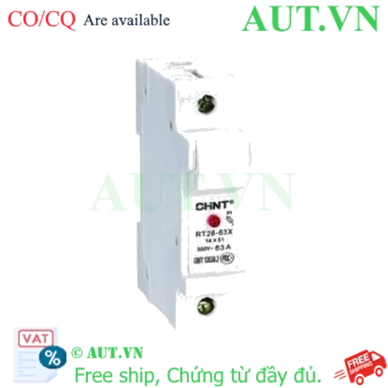 Ảnh của Đế Cầu Chì Chint RT28-63X 1P 63A - Có Đèn LED Báo, Lắp Ray DIN 35mm
