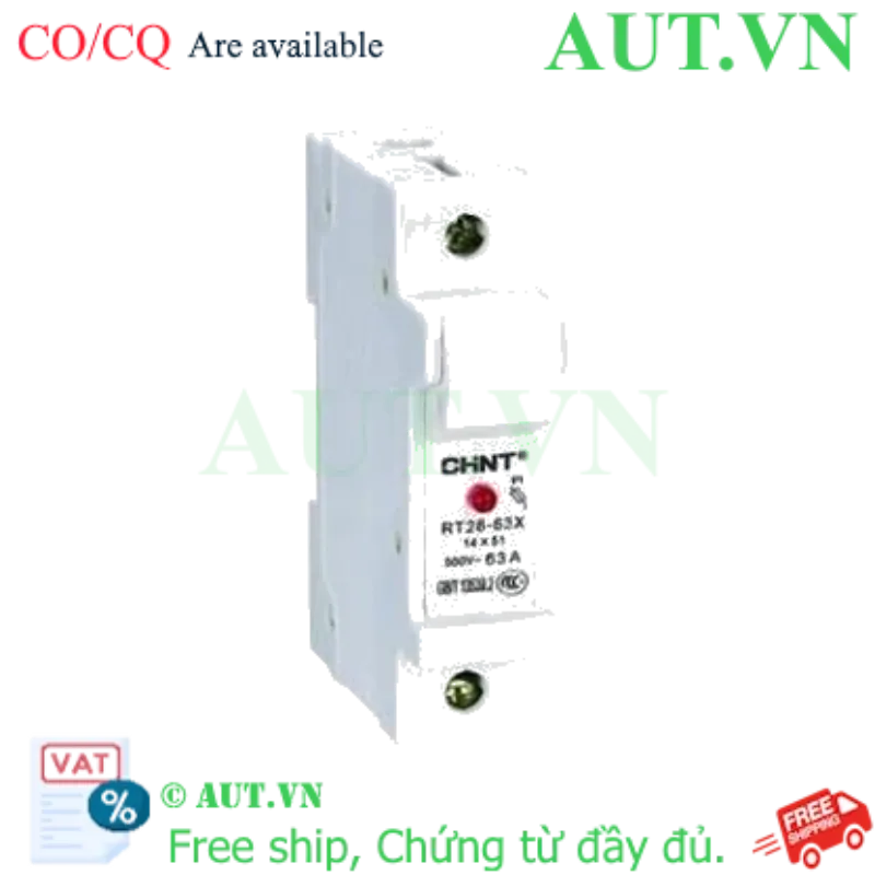 Ảnh của Đế Cầu Chì Chint RT28-63X 1P 63A Có Đèn LED Báo Lỗi - AUT VN