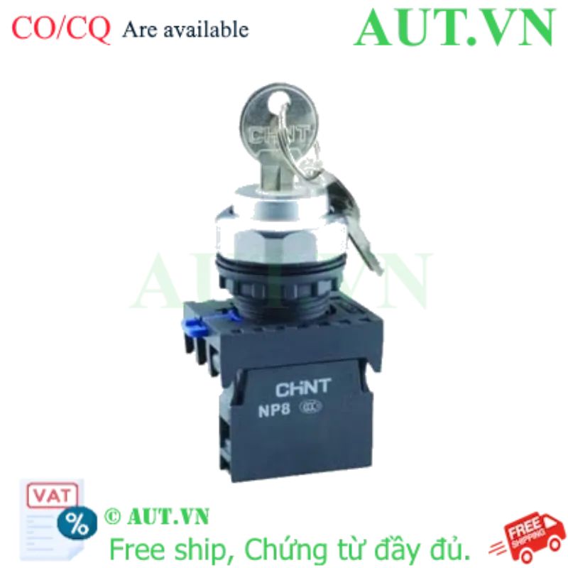 Ảnh của Công tắc xoay có chìa khóa CHINT NP8-10Y/21 (2 Vị trí, 1NO, IP65)