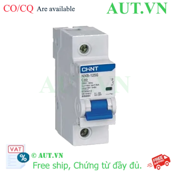 Ảnh của Áp tô mát CHINT NXB-125G 1P C80A chính hãng , giá ưu đãi