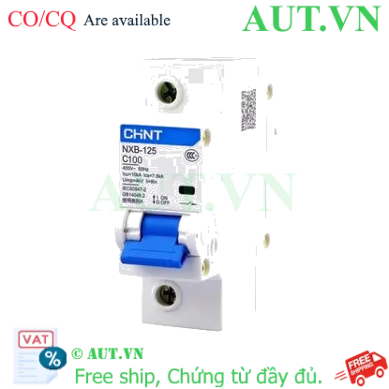Ảnh của Áp tô mát cài loại nhỏ CHINT NXB-125 1P C100 