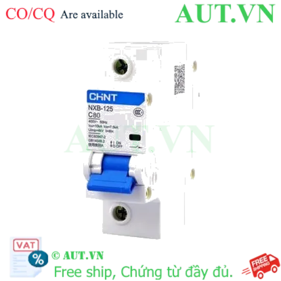 Ảnh của Áp tô mát cài loại nhỏ CHINT NXB-125 1P C80 