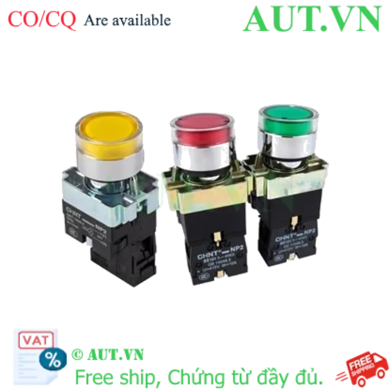 Ảnh của Nút Nhấn Có Đèn CHINT NP2-BW3161 | LED Trắng 230V, 1NO, Chuẩn D22