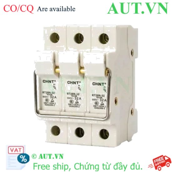 Ảnh của Đế Cầu Chì CHINT BASE RT28N-32 3P - 3 Pha, 32A, Lắp Ray DIN 35mm